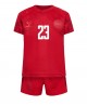 Günstige Dänemark Pierre-Emile Hojbjerg #23 Heimtrikotsatz Kinder WM 2022 Kurzarm (+ Kurze Hosen)